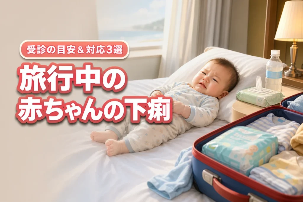 赤ちゃんの旅行中下痢、受診の目安は？自宅でできる対応3選