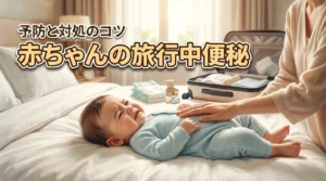 赤ちゃんの旅行中便秘の原因は？移動中にできる予防策と対処法
