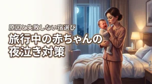 旅行中の赤ちゃんの夜泣きが不安？環境変化による原因と宿選びのポイント